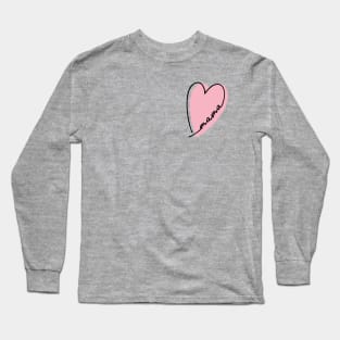 pink heart mama design line art heart letters mothers day gift for moms Long Sleeve T-Shirt